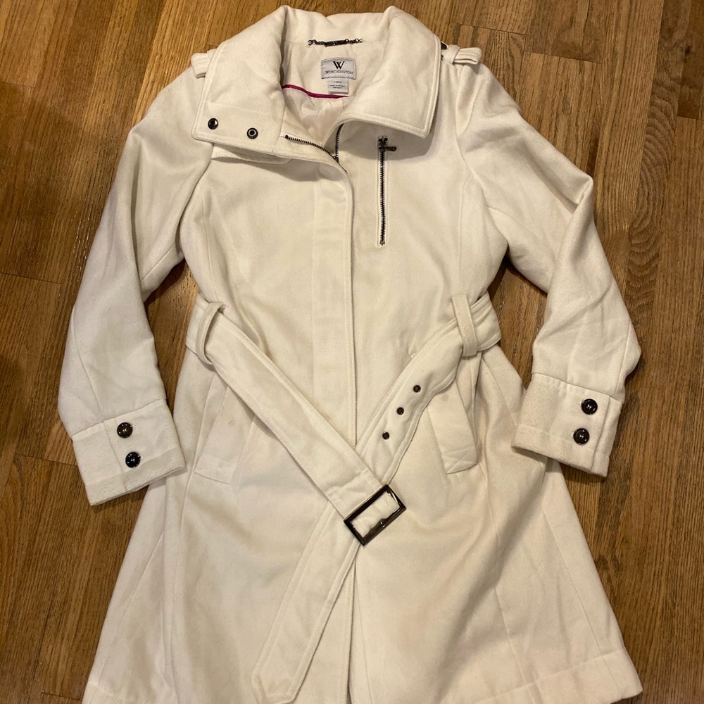 EUC- white dress coat